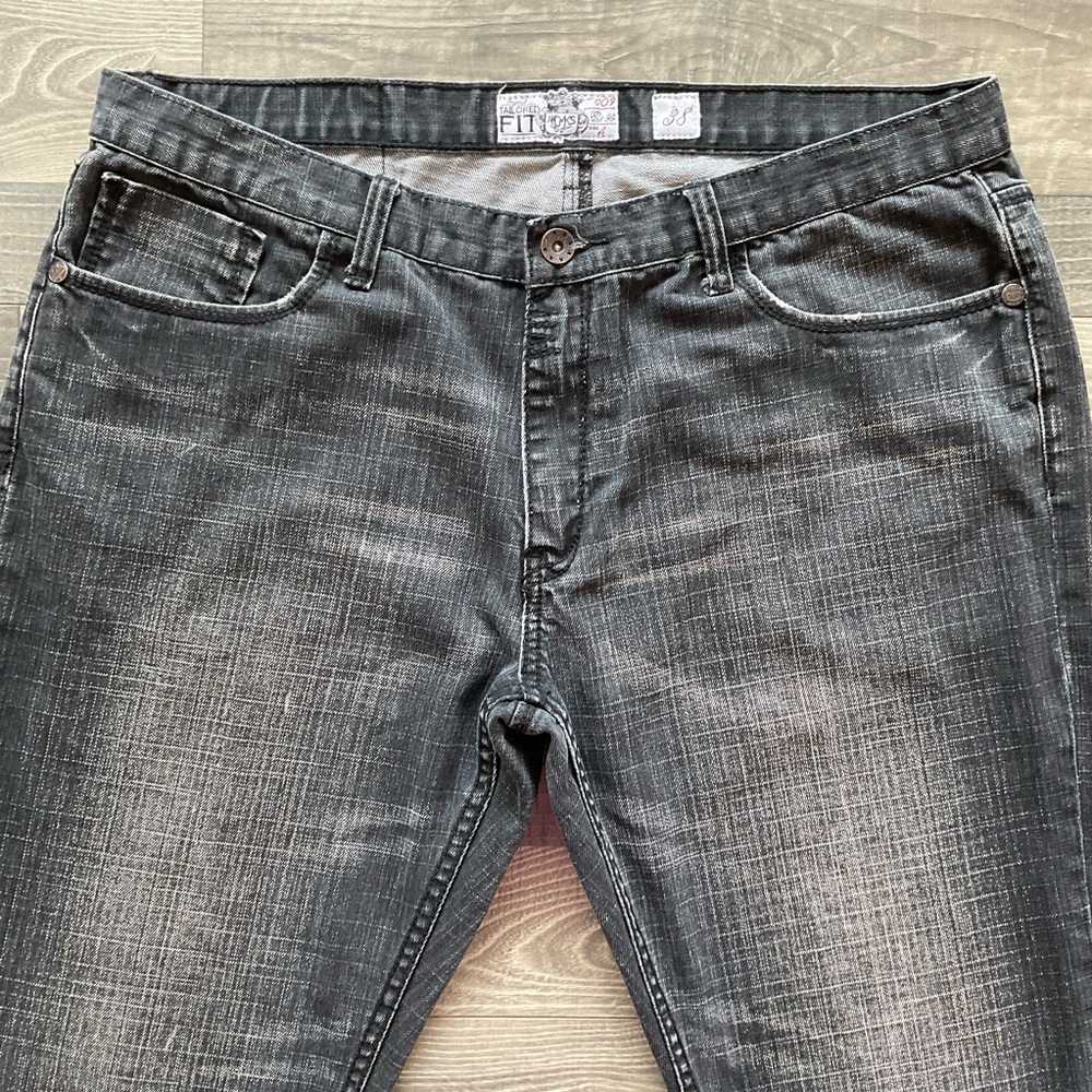 38x34 Akademiks Tailored Fit Jeans Men’s Washed Black Denim Embroidered Pockets - Picture 3 of 12